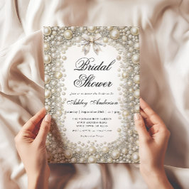 Invitación Elegantes diamantes y duchas nupciales de Perlas