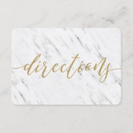 Invitación Elegantes direcciones de Boda de mármol blanco y o