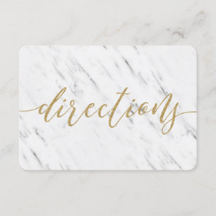 Invitación Elegantes direcciones de Boda de mármol blanco y o