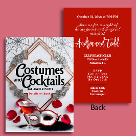 Invitación Elegantes disfraces y cócteles Fiesta de Halloween