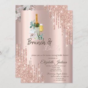 Invitación Elegantes Drips Brunch & Bubbly Bridal Shower Invi