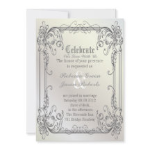 Elegantes espirales formales Perla Blanca Boda vin