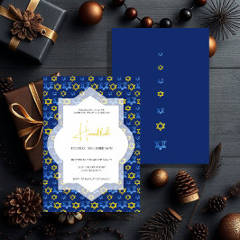 Invitación Elegantes Estrellas Amarillas Azules De David Wate