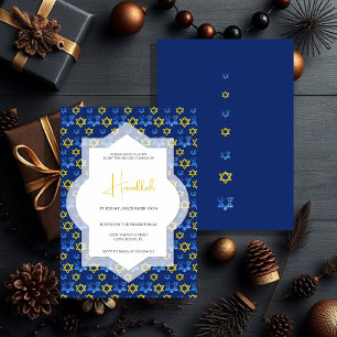 Invitación Elegantes Estrellas Amarillas Azules De David Wate