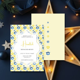 Invitación Elegantes Estrellas Amarillas Azules De David Wate