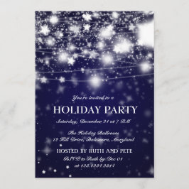 Invitación Elegantes estrellas brillantes de la fiesta azul n
