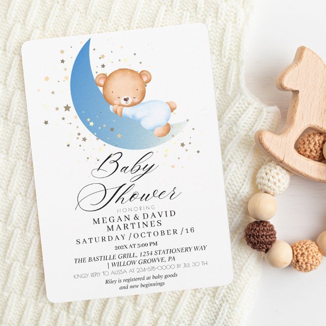 Invitación Elegantes estrellas doradas de la luna de miel Bab (Subido por el creador)