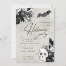 Elegantes florals y la fiesta de Halloween con crá