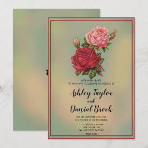 Invitación Elegantes flores acuáticas enmarcadas en Boda flor