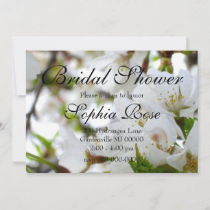 Invitación Elegantes flores blancas de flores de cerezo