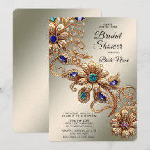 Elegantes flores de joyas de oro para ducha nupcia