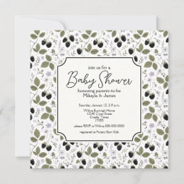 Invitación Elegantes Flores de Lavanda Moras Celebración de B
