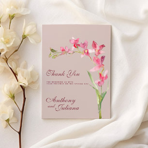 Invitación Elegantes flores de orquídeas de menta rosa de col