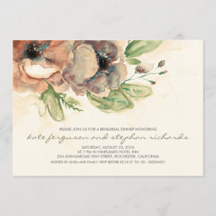 Invitación Elegantes Flores Ensayos de época Cena