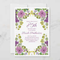 Elegantes flores moradas con vides verdes para 85