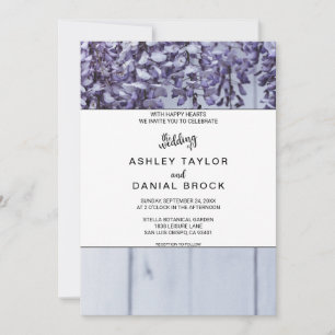 Invitación Elegantes flores rosas púrpura Boda de flores de m