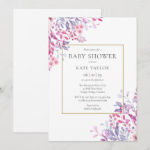 Elegantes flores silvestres Baby Shower floral