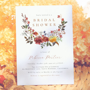 Invitación Elegantes flores silvestres de acuarela para baby