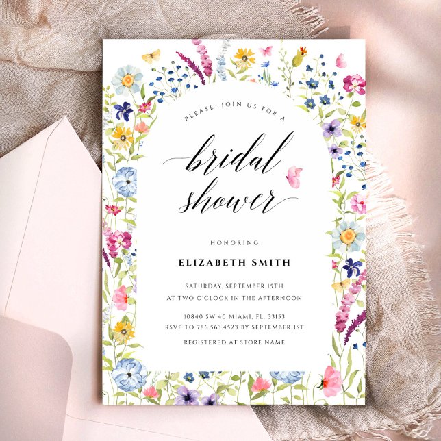Invitación Elegantes Flores Silvestres Despedida de Soltera (Subido por el creador)