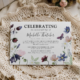 Invitación Elegantes flores silvestres pésame memorial funera
