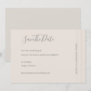 Invitación Elegantes franjas blancas de marfil salvan al Boda