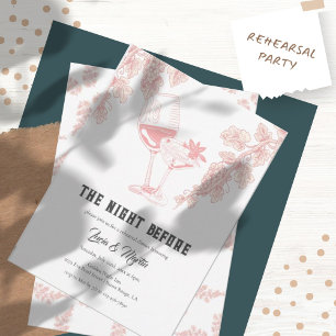 Invitación Elegantes frutas de uva Champán Ensayo Cena