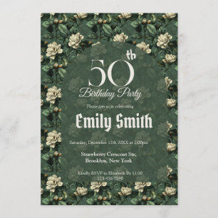 Invitación Elegantes Gardenias Estética Cumpleaños Personaliz