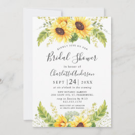 Invitación Elegantes girasoles Eucalyptus BRIDAL DUCHA