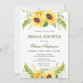 Invitación Elegantes girasoles Eucalyptus BRIDAL DUCHA