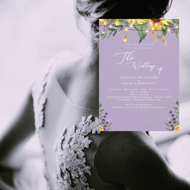Invitación Elegantes girasoles y Boda de Lavanda II (Subido por el creador)
