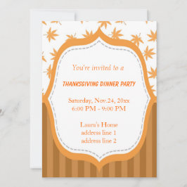 Invitación Elegantes hojas amarillas fiesta de la cena de agr