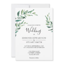 Elegantes hojas de acuarela botánica Boda