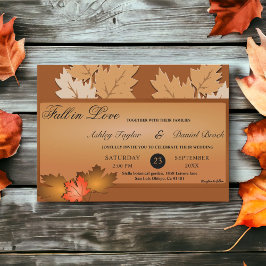 Invitación Elegantes hojas de otoño rústicas Boda floral