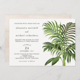 Invitación Elegantes hojas de palma de época | BODA