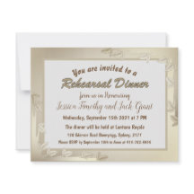 Elegantes hojas en la cena de Boda de oro