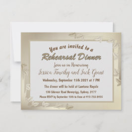 Invitación Elegantes hojas en la cena de Boda de oro