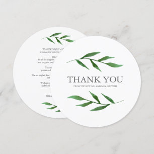 Invitación Elegantes hojas frondosas Gracias con mensaje en l