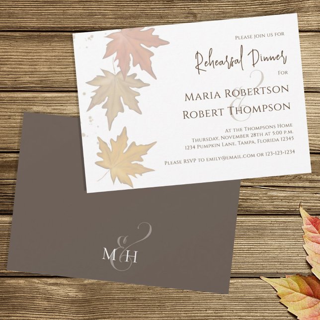 Invitación Elegantes hojas otoñales Foliage de vegetación (Subido por el creador)