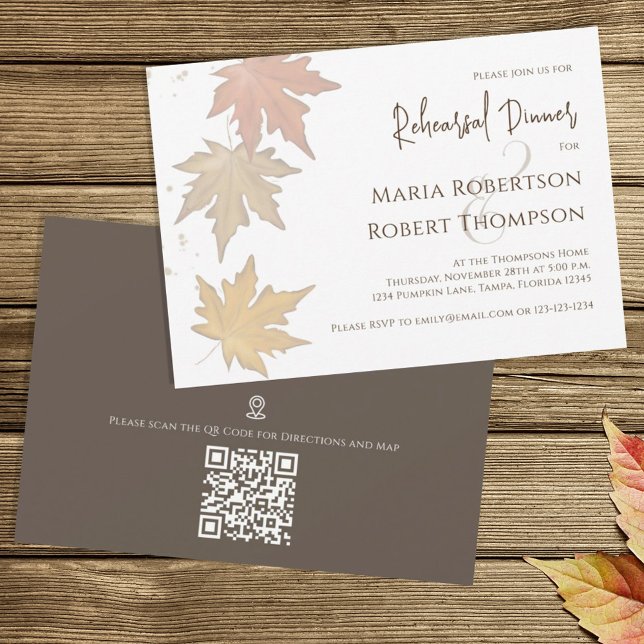 Invitación Elegantes hojas otoñales Foliage de vegetación (Subido por el creador)