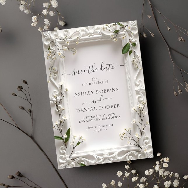 Invitación Elegantes hojas verdes ornadas con flores Salven l (Subido por el creador)