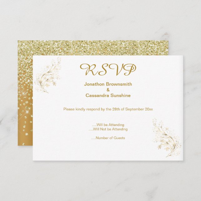 INVITACIÓN ELEGANTES IMPLACABLES HOJAS DE ORO CRISTAL ORO RES (Anverso / Reverso)
