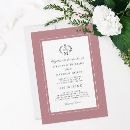Invitación Elegantes Iniciales en Caligrafía de Rosa Polvorie