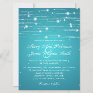Invitación Elegantes líneas esparcantes de bodas turquesa