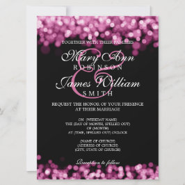 Invitación Elegantes luces rosadas de bodas