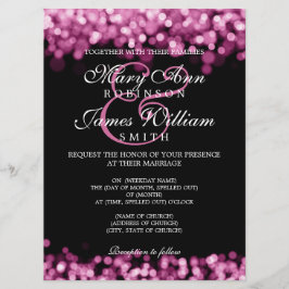 Invitación Elegantes luces rosadas de bodas