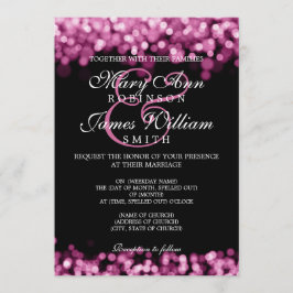 Invitación Elegantes luces rosadas de bodas