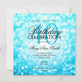 Invitación Elegantes luces turquesa Purpurina de cumpleaños n