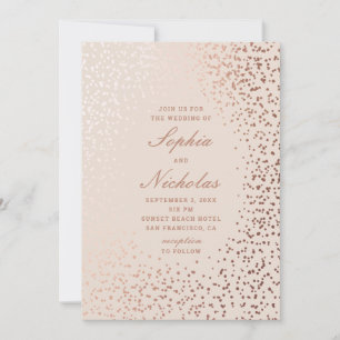 Invitación Elegantes lunares dorados. Boda moderna clásica