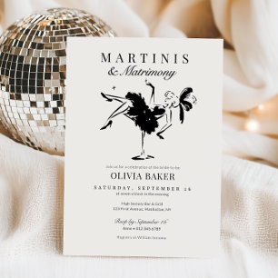 Invitación Elegantes Martinis y Matrimonio Bridal Shower