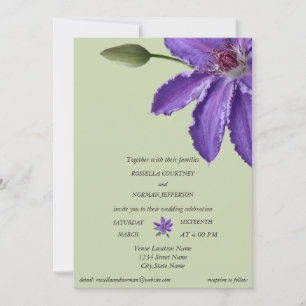 Invitación Elegantes matices de violeta sobre fondo verde en